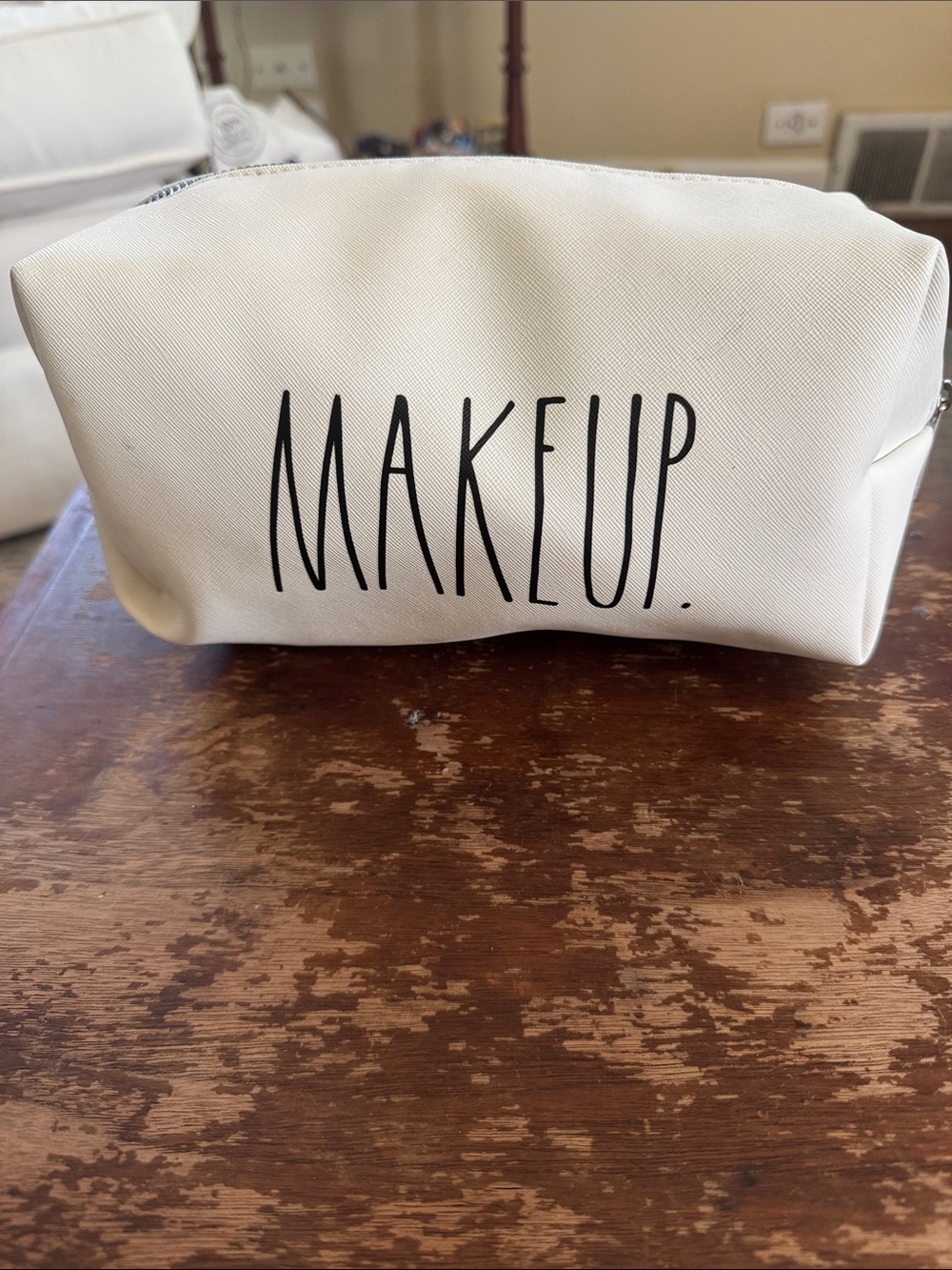 RAE DUNN MAKEUP Cosmetic Pouch in White